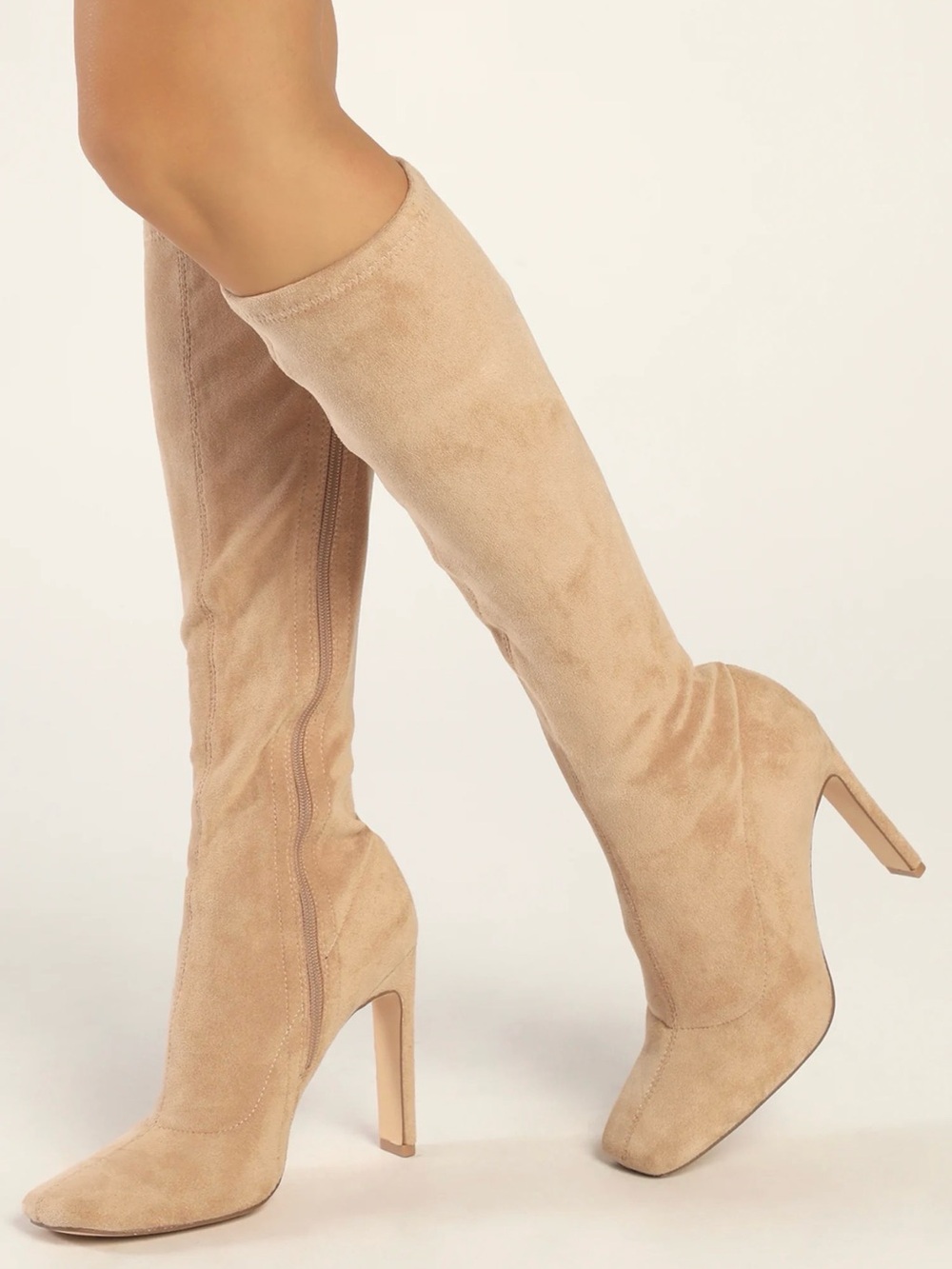 Lulus Loriah Light Nude Suede Square
